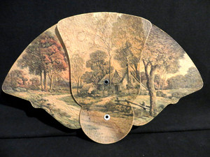 Vintage Tri-Fold Funeral Fan, Phila, Woolworth