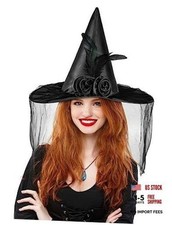Landisun Halloween Women Witch Hat witches hats for women Black