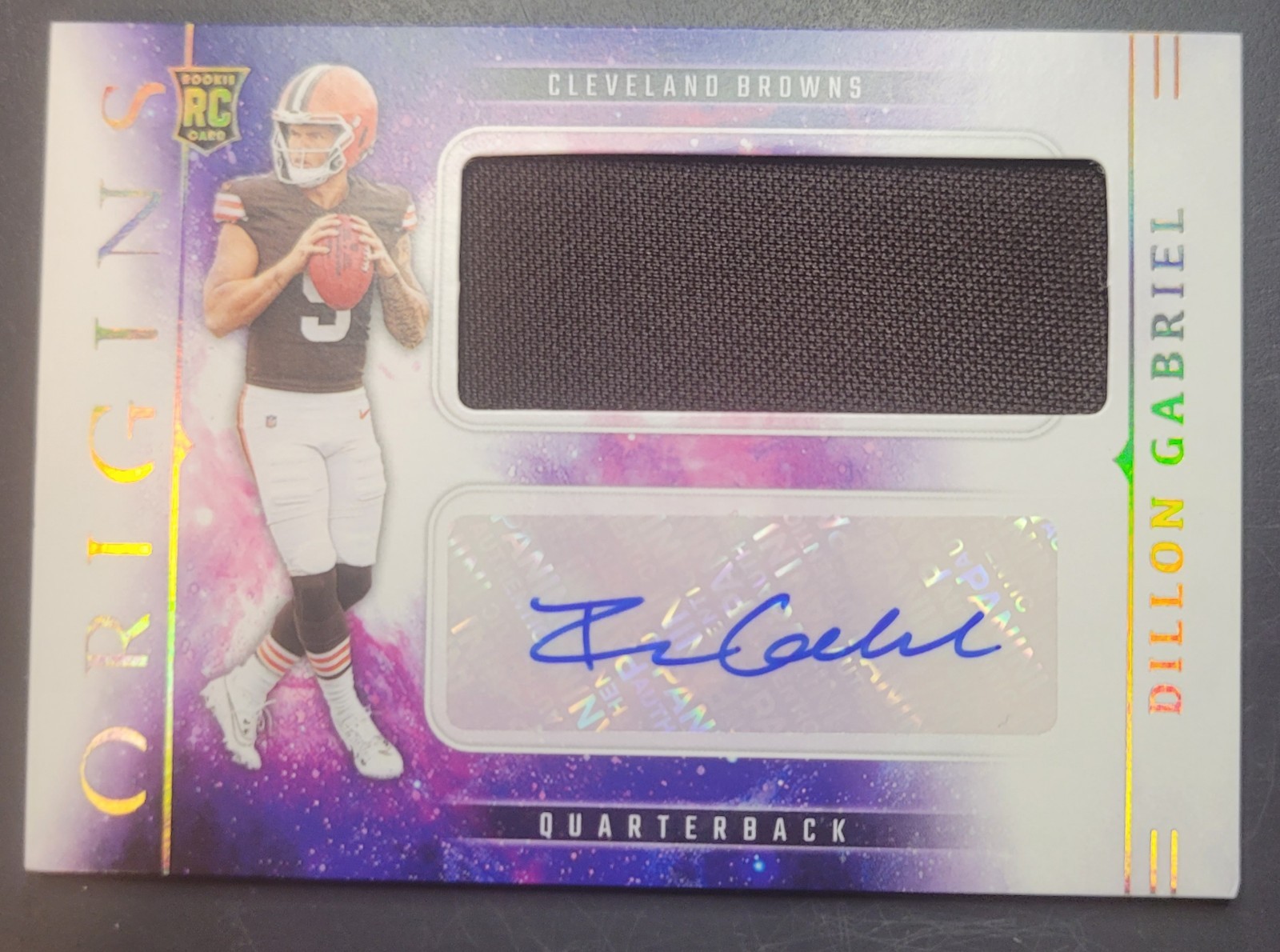2025 Panini Origins Dillon Gabriel RPA RC #RJJ-DGL Rookie Patch Auto Browns