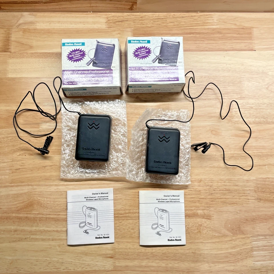 Radio Shack Wireless Lapel Microphone 32‑1231 MultiChannel System 2‑Pack - Image 2 of 4