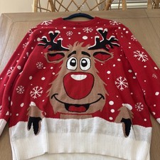 Ugly Christmas Sweater Medium Men  s Reindeer Head
