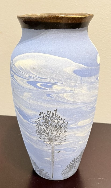 Vintage Sevierville Pottery Tennessee Hand Painted 8 3/4 Inch Vase