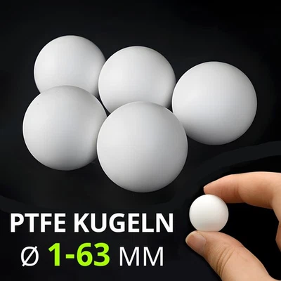 Ø 1-63 mm Weiß PTFE Kugeln PTFE Ball Membranpumpen Dichtungskugeln Ventilkugeln - Bild 1 von 4