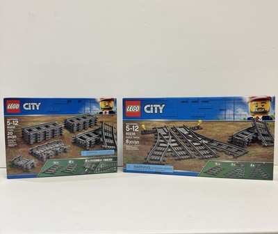 LEGO City Tracks 60205 & 60238 Switch Tracks NEW (X2) LOT