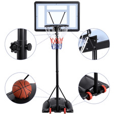 Portable Basketball System Hoop Adjustable 7-9 Ft Indoor Outdoor Kids Teenagers