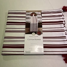 Huntington Home Cotton Table Runner Stripe New