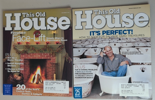 THIS OLD HOUSE Magazine Lot of 2 2003-4 Dec Jan DIY Fireplace Home Theater Tubs