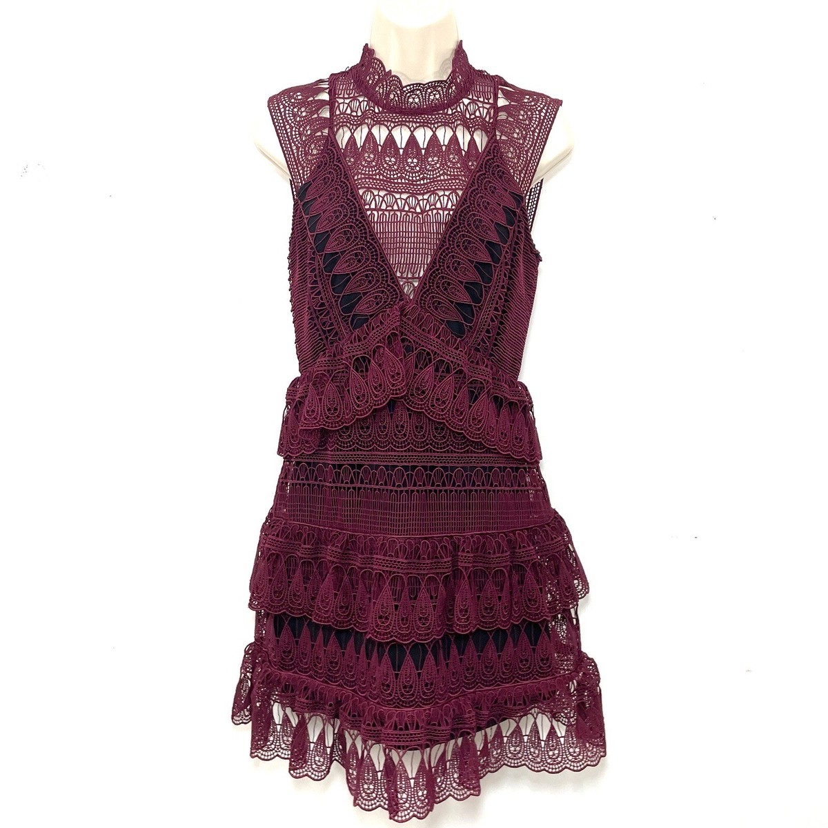 self portrait red lace mini dress SELF-PORTRAIT Floral guipure lace mini dress