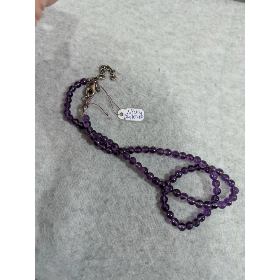 Collar Chocker Nicky Butler Piedras Preciosas Amatista Púrpura Plata India 925 De Colección Foto 2 de 4