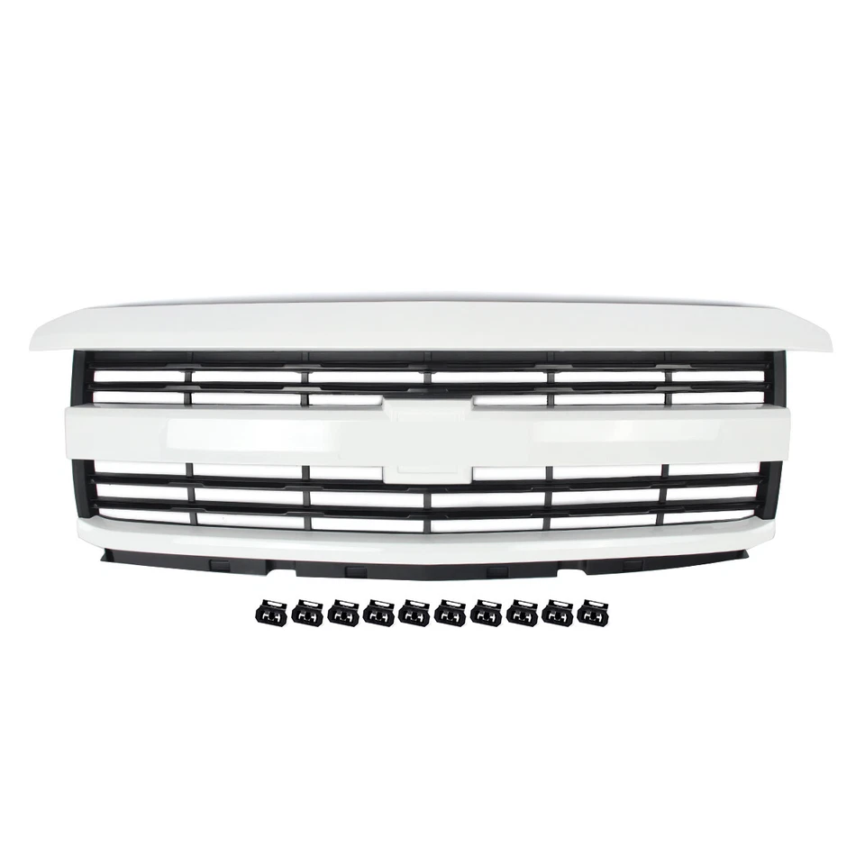 Summit White Grille w/ Black Mesh Insert For 2015-2019 Silverado 2500 HD 3500 HD Foto 2 de 4