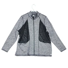 Maurices Zip Up Jacket In Motion Size 1 Heather Gray Black Mesh Lace 16/18