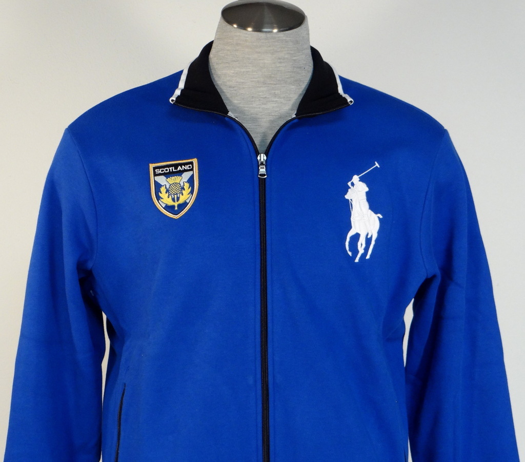 Polo Ralph Lauren Giacca Performance Blu Scozia Cerniera Frontale Grande Pony Uomo Nuova con etichette