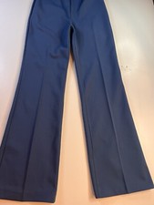 Vintage 60s 70s Womens Pants Size Small W24 Tall Polyester Blue