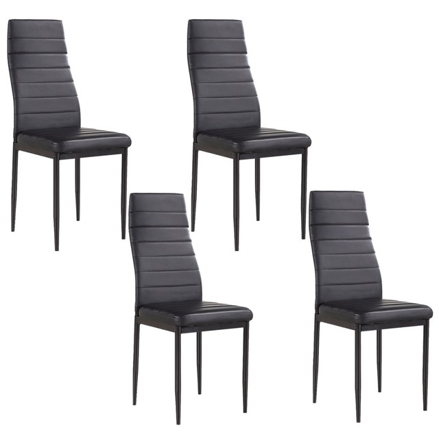 Set Of 4 Modern Kitchen Furniture Leather Eames Side Chair Style