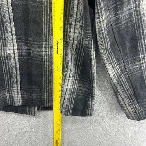 Old Navy Pea Coat Women's Size Large Gray Plaid Double Breasted VTG Y2K Wool - Picture 9 of 11