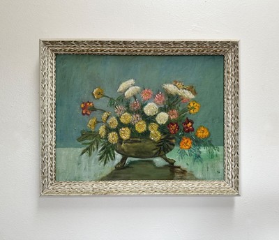 MidCentury Oil Painting of Floral Bouquet by Bernice Anderson