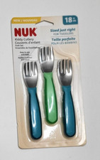 18 Months NUK Kiddy Cutlery Fork Set 3 Pack Food Accessory Easy to Use  Hold