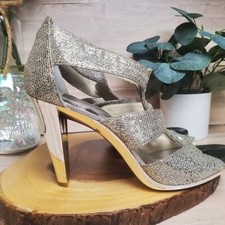 Michael Kors Heels Berkley T-Strap Shine Crinkled Python Zipper Women's Size 9 