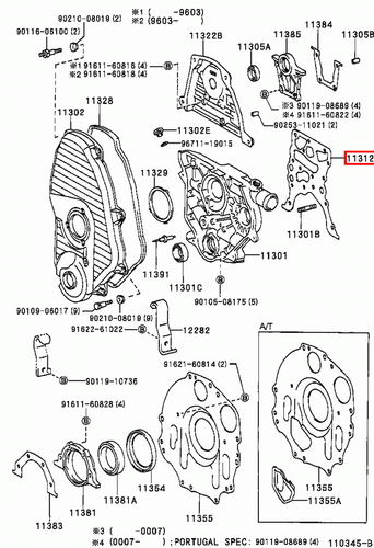Genuine Hilux LN171 LN170 LN167 LN166 3L 5L 2L Timing Gear Cover Case Gasket - Picture 2 of 20