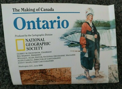 National Geographic Map Wallchart The Making Of Canada: Ontario June 1996