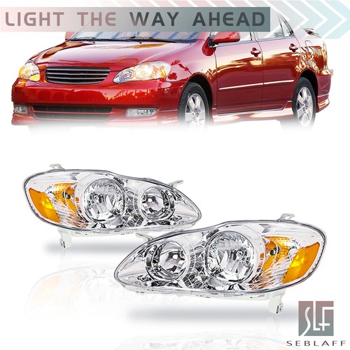 Headlights Assembly Pair for 2003-2008 Toyota Corolla Headlamps Headlights Assembly Pair for 2003-2008 Toyota Corolla Headlamps