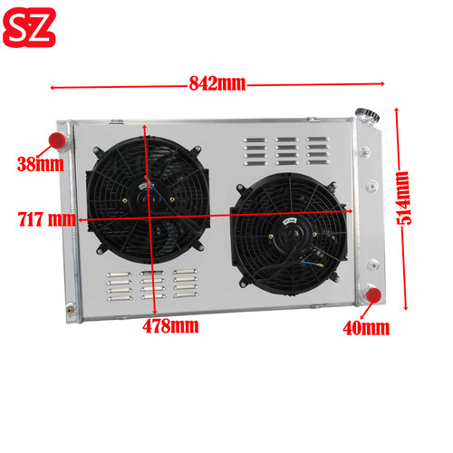 4Row Radiator Shroud Fan+ for 1973-87 Chevy C/K C10 C20 C30 K10 K30 ...