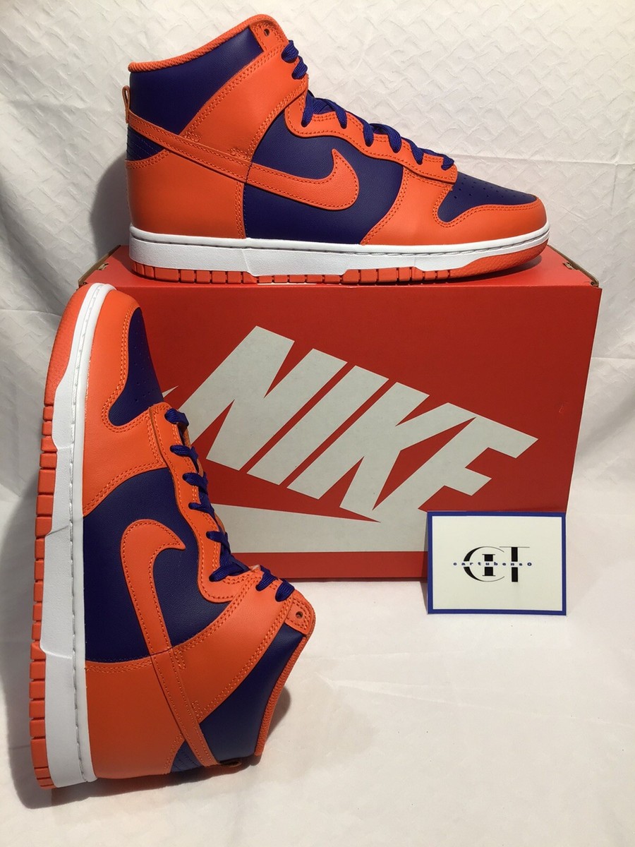 Nike Dunk Hi Retro Orange and Royal Blue Size 11 Nike Dunk High 1985 SP Orange Acid Wash Men main image 4