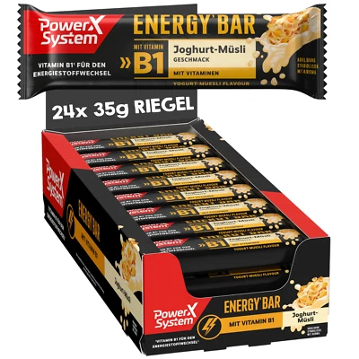 POWER SYSTEM Protein Riegel Energy Bar Joghurt-Müsli 24 x 35g Vitamin B6 Fitness