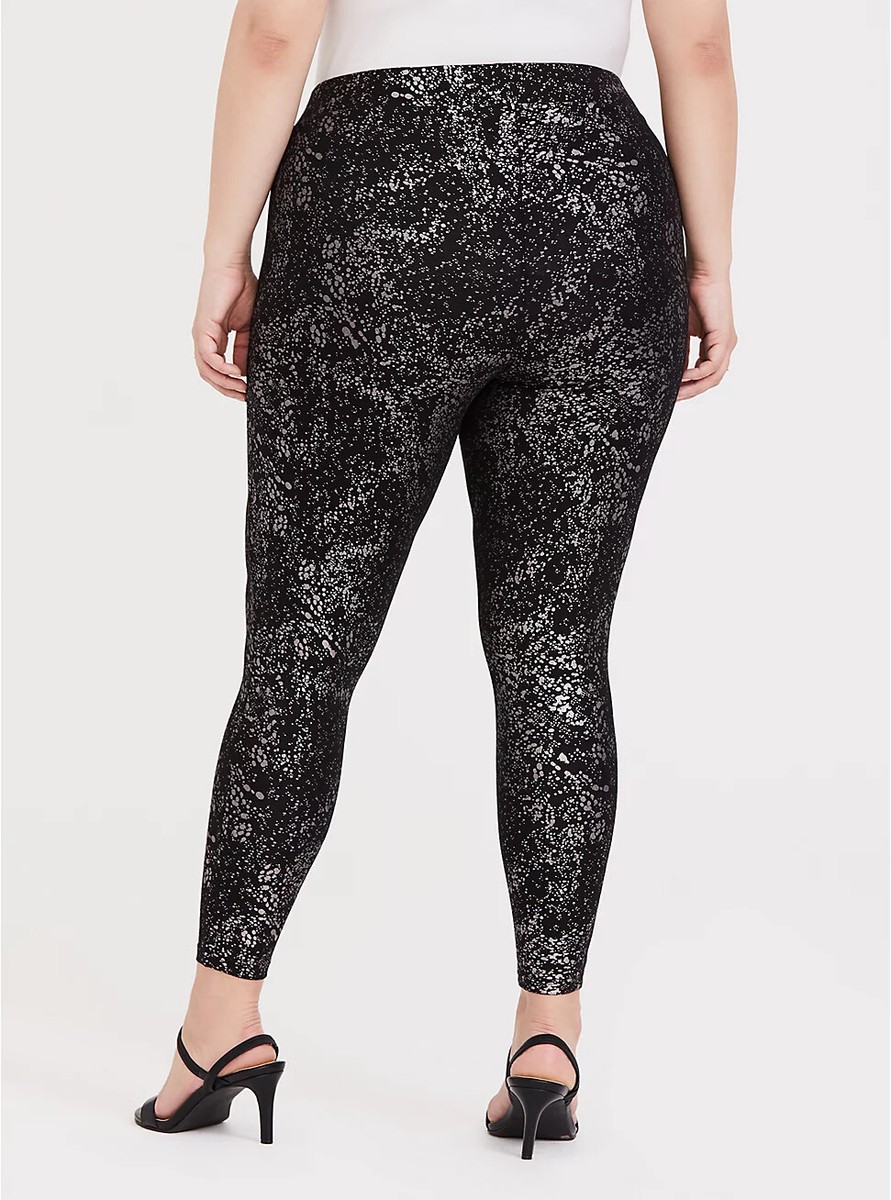 Torrid High Waist Premium Leggings Metallic Splatter Black 1x 14 16  #A50364