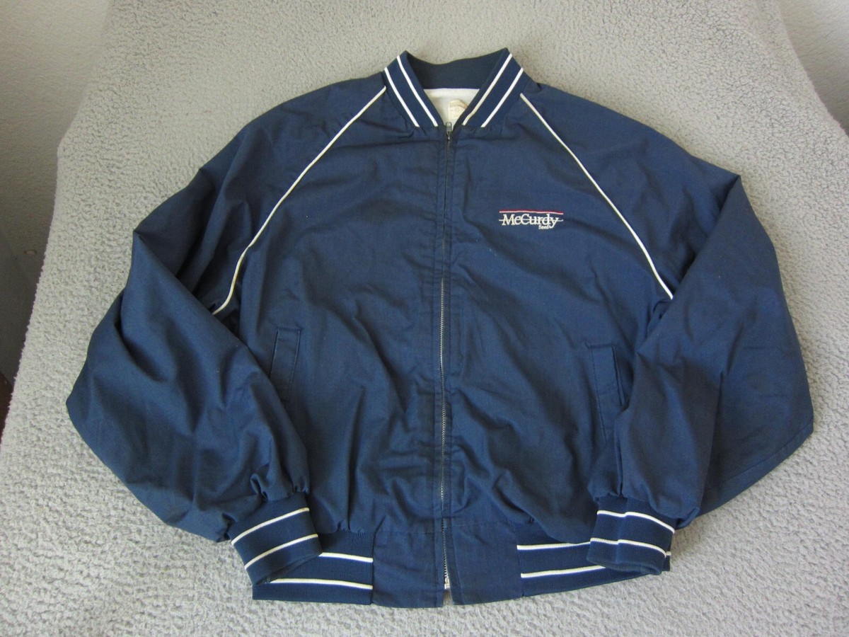 Vintage King Louie Jacket Mens Extra Large XL Blue Bomber Corn 