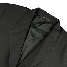 Canali Men  s 100 Wool 3-Button Blazer Black Windowpane   Italy   50 L