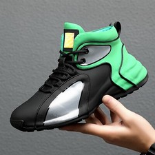 Winter non slip sports basketball shoes with a raised inner upper made of genuin