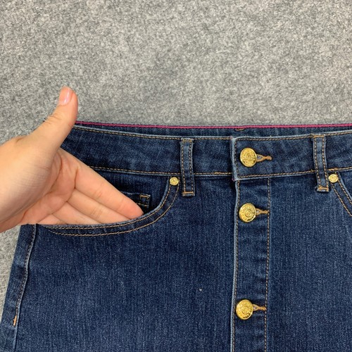 Kate Spade Mini Skirt Girls 14 Blue The Rules Medium Wash Denim Button Up Pocket - Picture 3 of 11