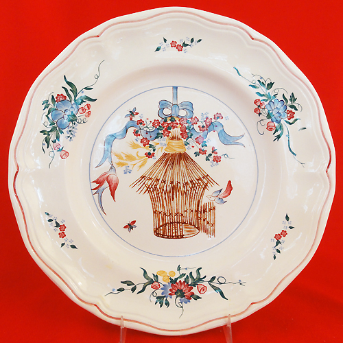 CHEVEUGE Bird Cage by Longchamp made France NEW NEVER USED Dinner Plate 10.25" - Picture 1 of 2