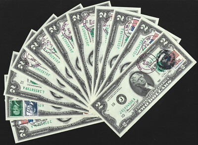 1976 $2 FRN TWO DOLLAR NOTE 1st DAY of ISSUE CANCEL STAMP CHOICE UNCIRCULATED