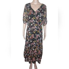 NWT Ann Taylor Factory women's Size 8 multi floral metallic summer maxi dress