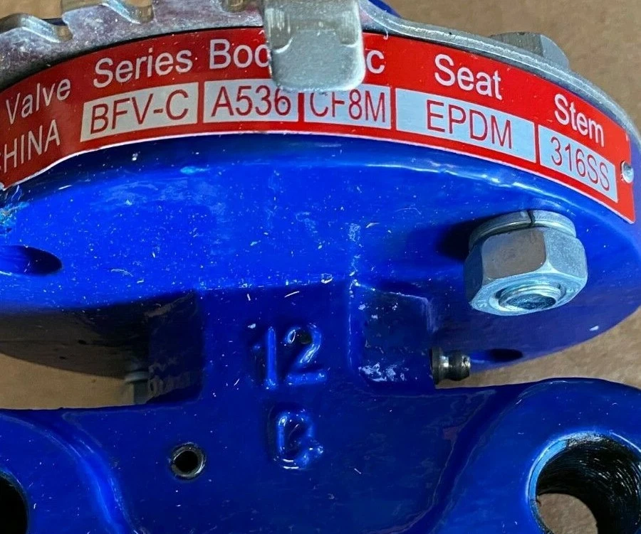 Válvula mariposa de tuerca de 12", disco de acero inoxidable, asiento EPDM 200 WOG Foto 4 de 4