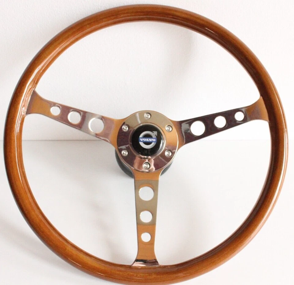 Volante apto para VOLVO madera clásico vintage 380 mm madera 740 760 780 940 Foto 2 de 4