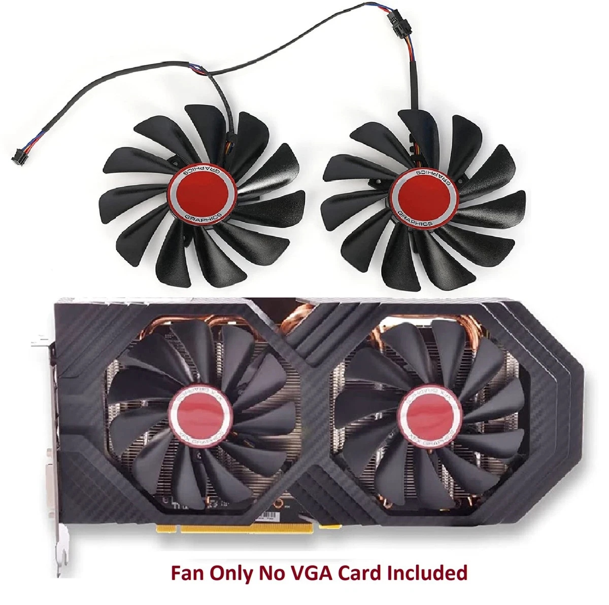 Rusland Kontinent Bryde igennem PowerColor Red Devil RX 480 470 580 GPU Replacement Fan Set