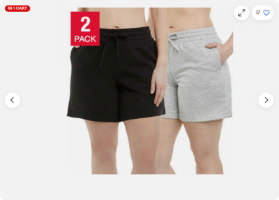Danskin Womens Soft Active Shorts 2 Pack With Pockets(GREY/BLACK,SMALL) NWOT