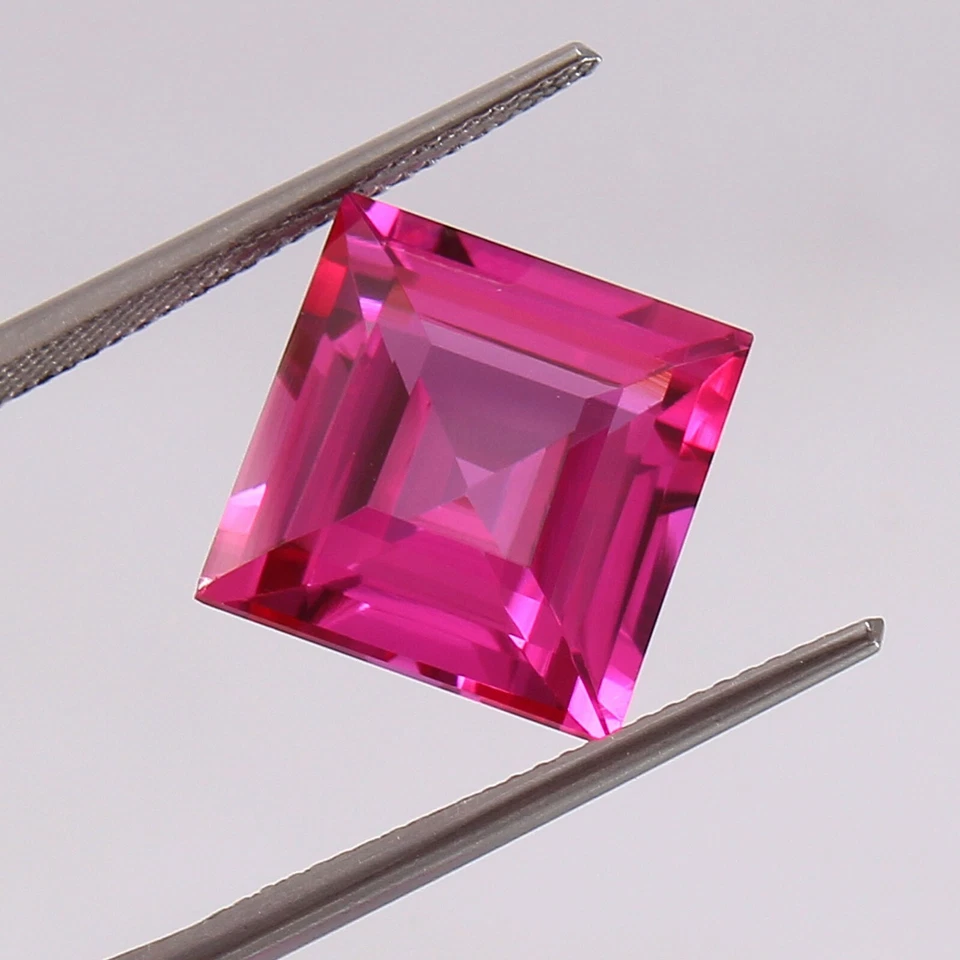 AAA Natural Ceilán Zafiro Rosa Cuadrado Piedra Preciosa Corte Suelto Zafiro Corte 8 MM Foto 2 de 4