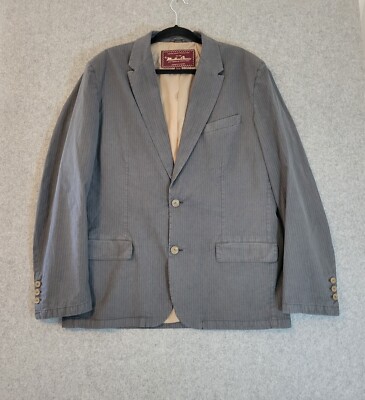 VTG MARLBORO CLASSICS Mens 2 Button Blazer Jacket EU 54 2XL Grey Pinstripes 80s
