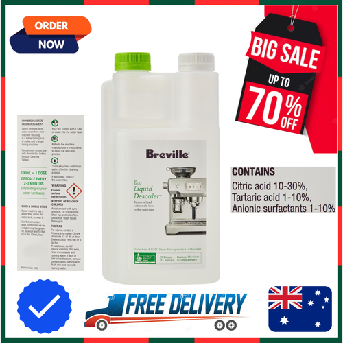 Breville Eco Liquid Descaler, Descaler 1 Litre BES010CLR Clear, AU