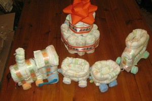 train diaper cake