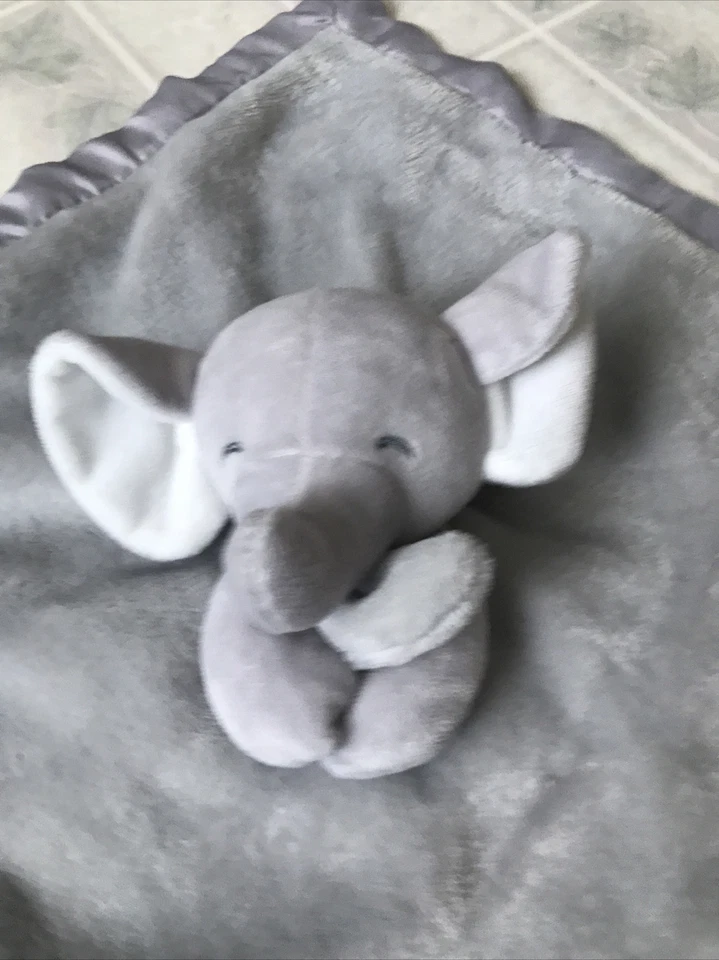 Manta de seguridad Carter’s gris elefante gris Lovey Lovie suave abrazo satinado 2016 Foto 2 de 4