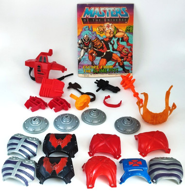 1908er MATTEL MOTU MASTERS OF THE UNIVERSE FIGUR ZUBEHÖR & WAFFEN KONVOLUT & COMIC