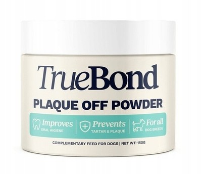 TRUEBOND PlaqueOff Dental Powder 150g   Zahnstein & Plaque Hund Katze Algen
