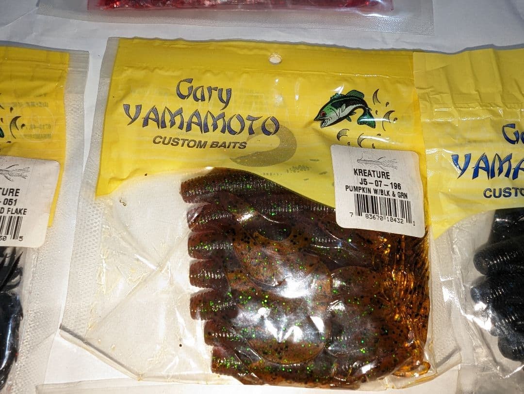 15-bag set of Gary Yamamoto creature baits, craw-type worms, and grub-type - Image 9