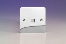 Telephone Socket Silver Master Ultraflat Polished Chrome + White Insert