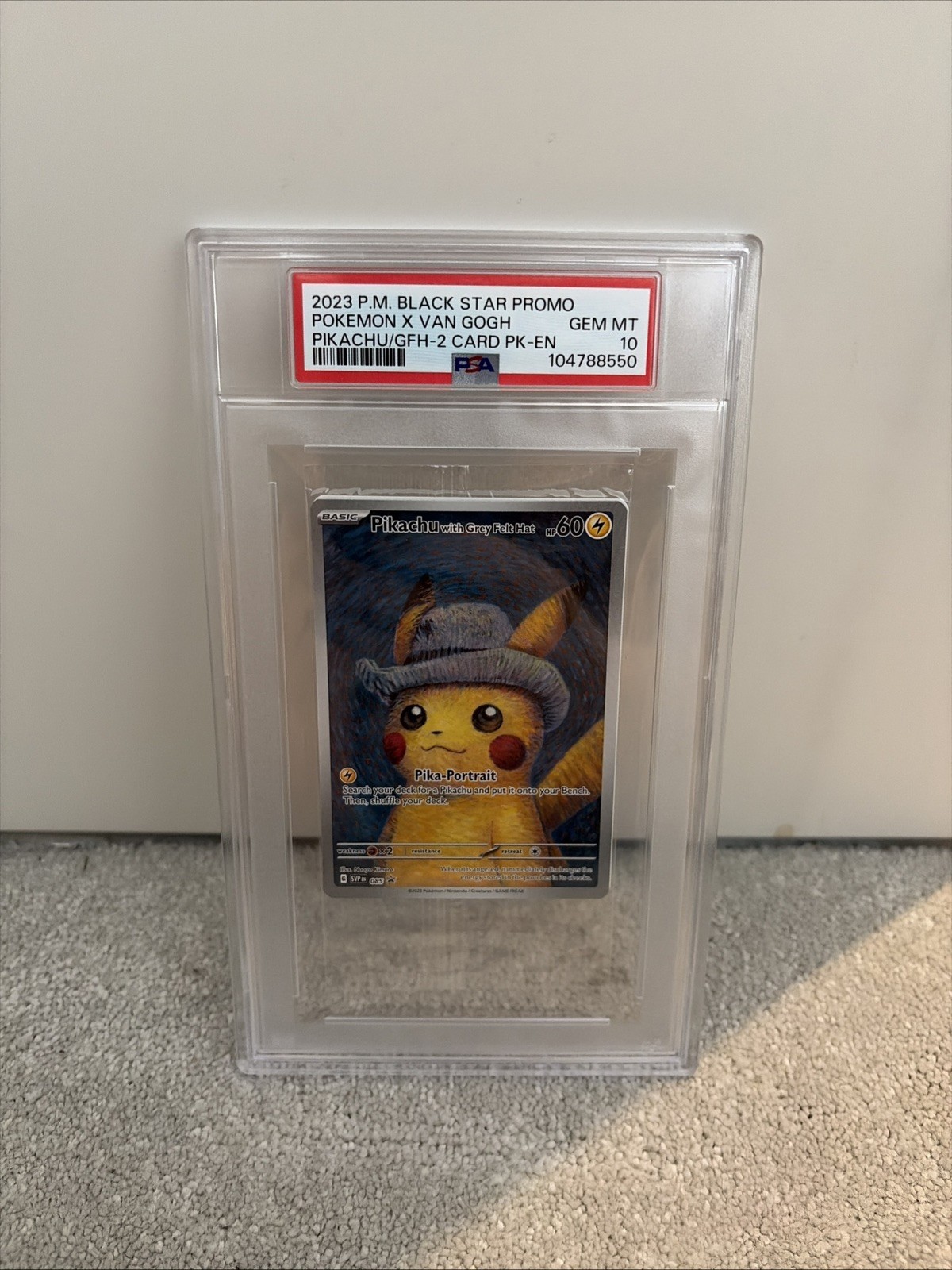Van Gogh Pikachu with Grey Felt Hat Sealed Promo PSA 10